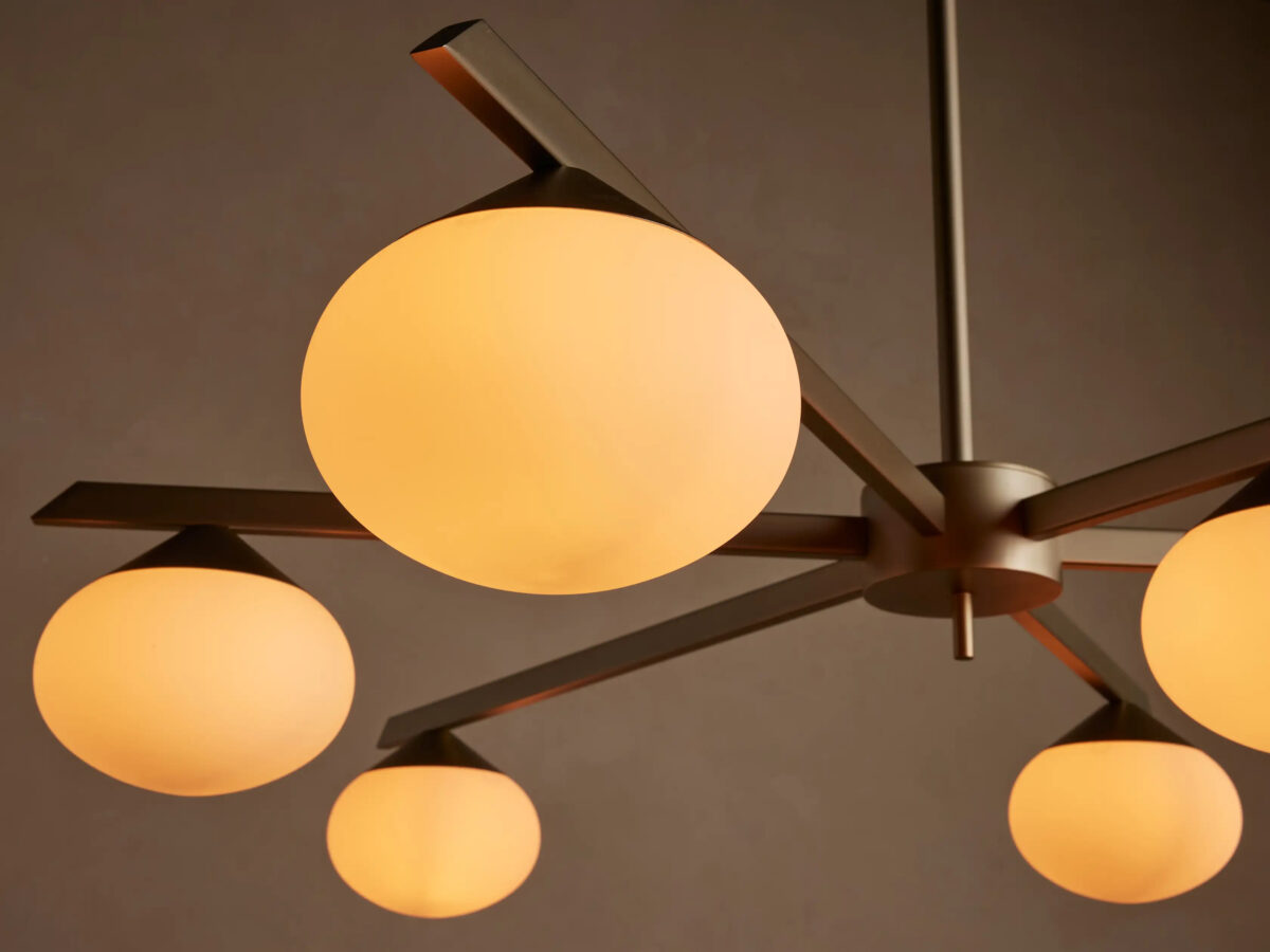 GV Globe Glass Light Round Chandelier in Gold - Image 9
