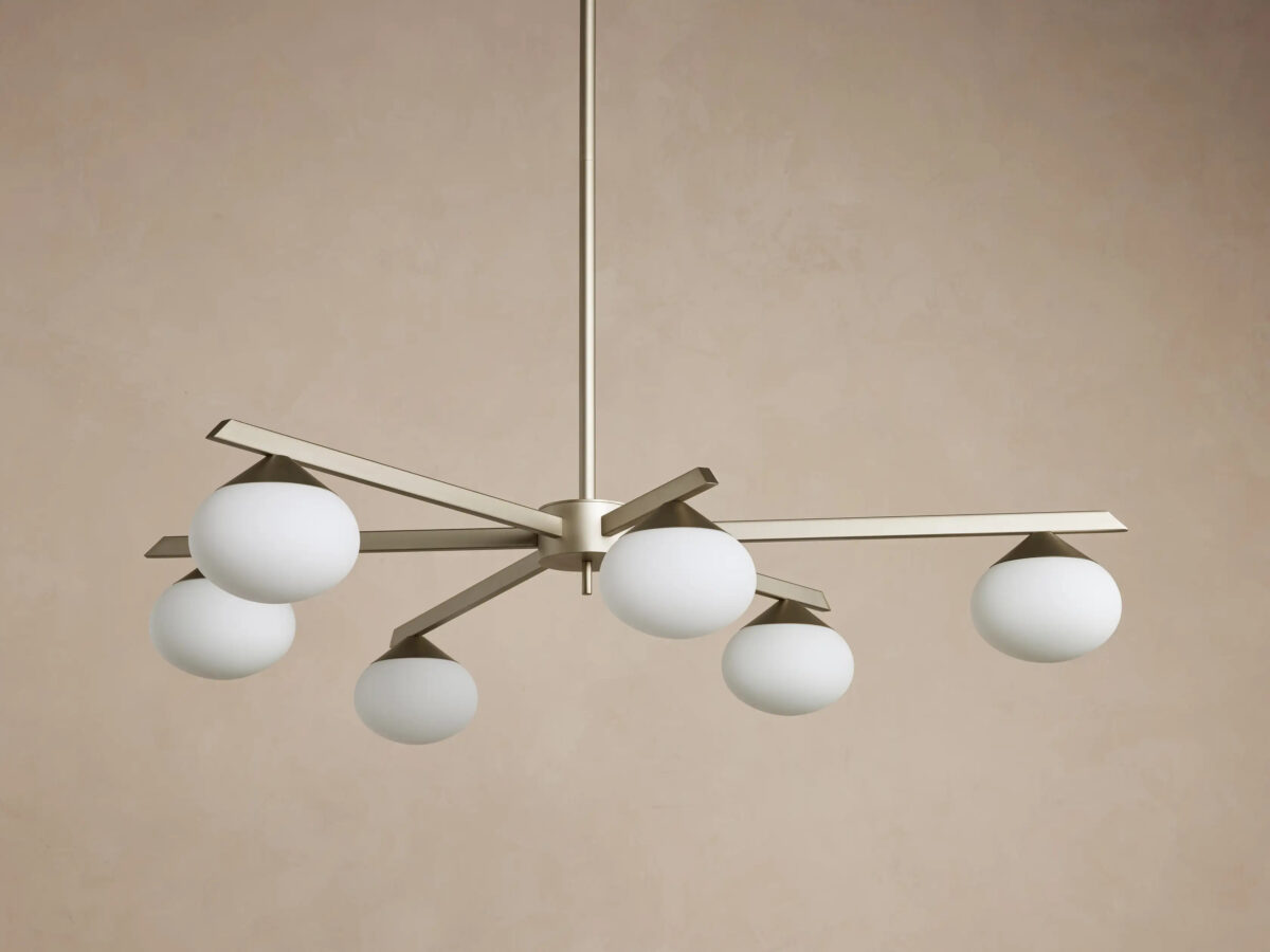 GV Globe Glass Light Round Chandelier in Gold - Image 7