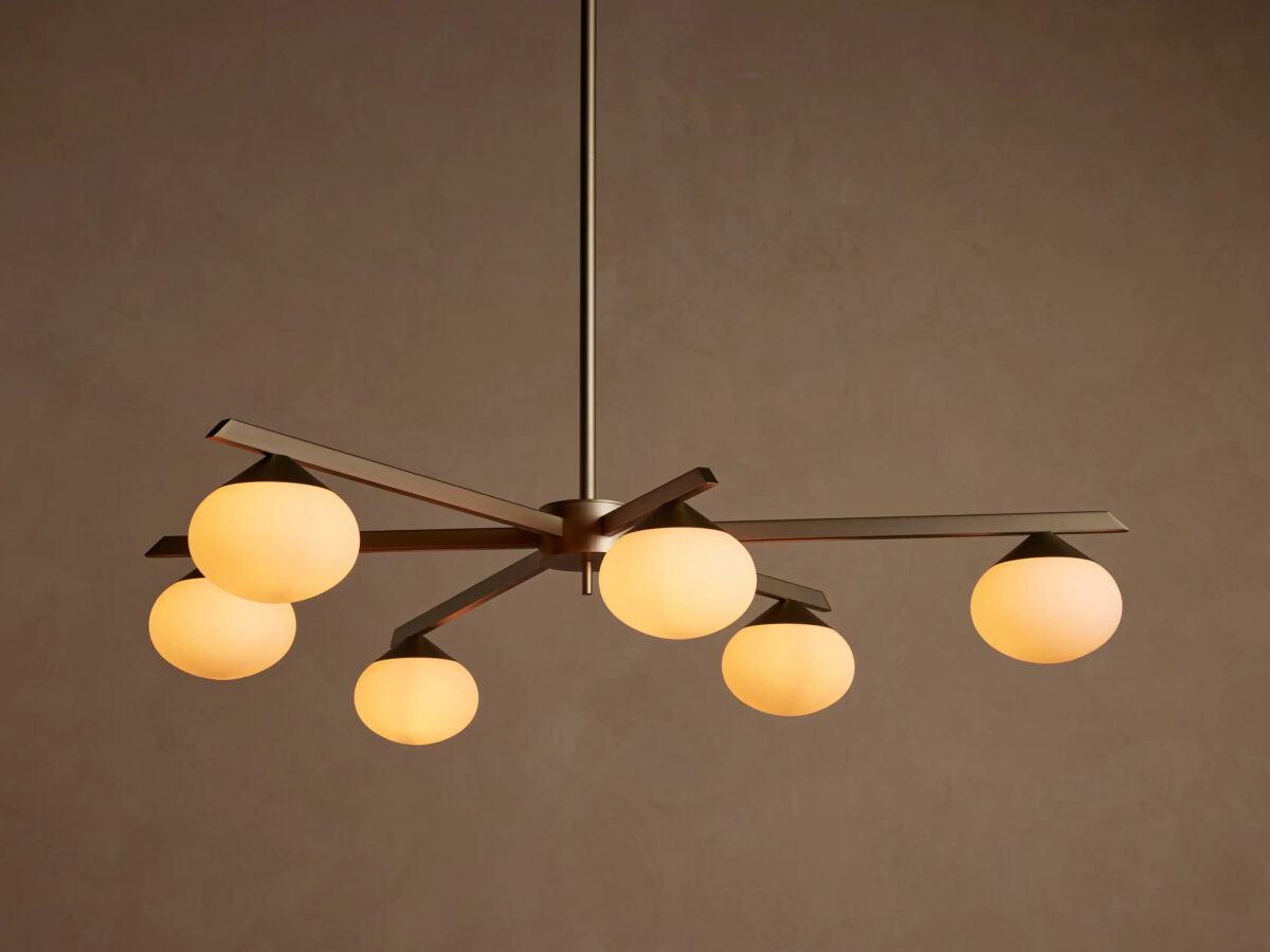 GV Globe Glass Light Round Chandelier in Gold - Image 6