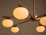 GV Globe Glass Light Round Chandelier in Gold - Image 3