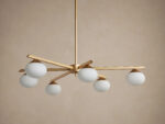 GV Globe Glass Light Round Chandelier in Gold - Image 2