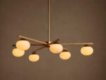 GV Globe Glass Light Round Chandelier in Gold