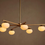 GV Globe Glass Light Round Chandelier in Gold