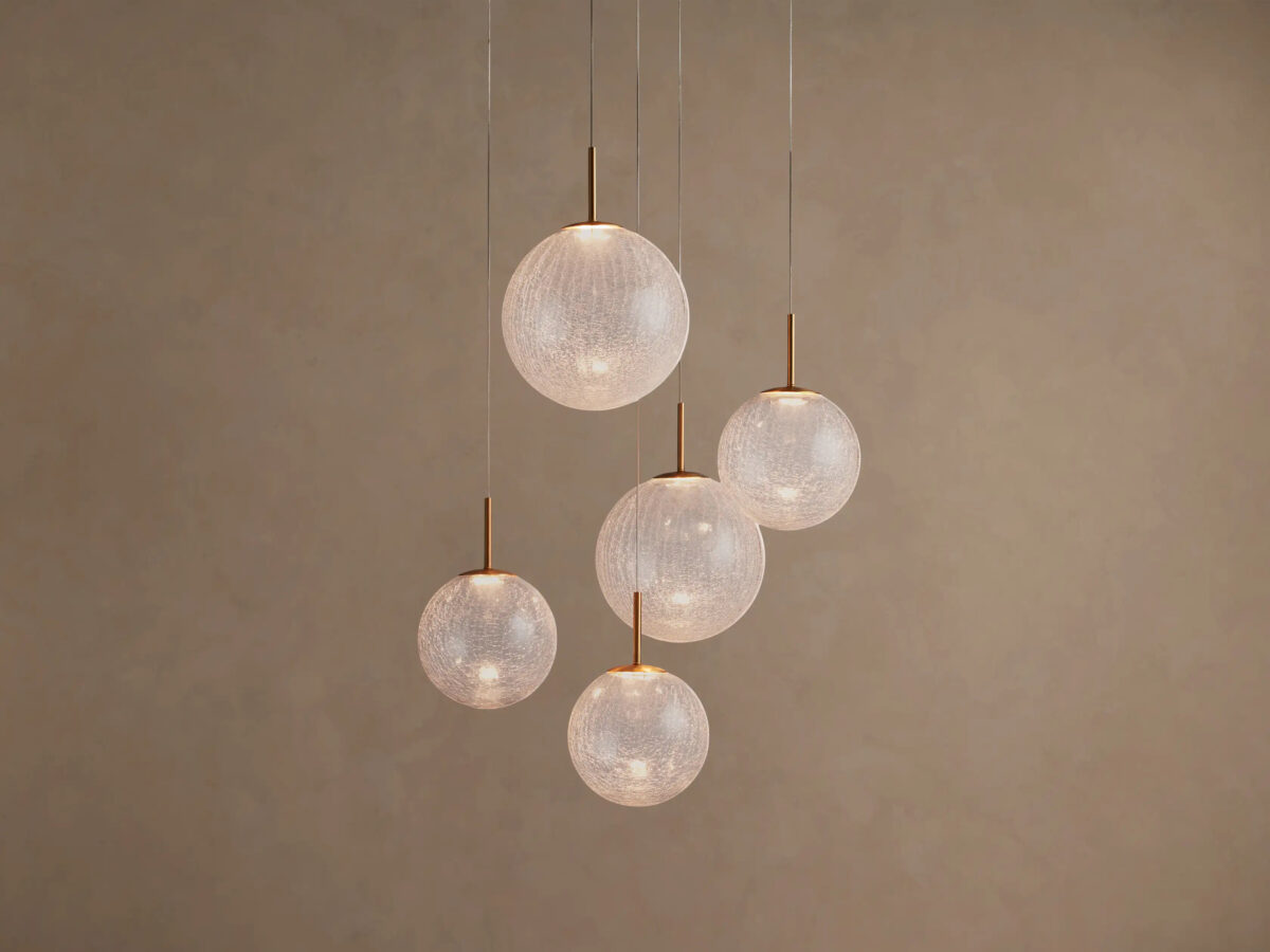 GV Casen Modern Glass Light Round Chandelier - Image 6