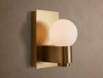 GV Casen Matte Opal Brass Glass Sconce