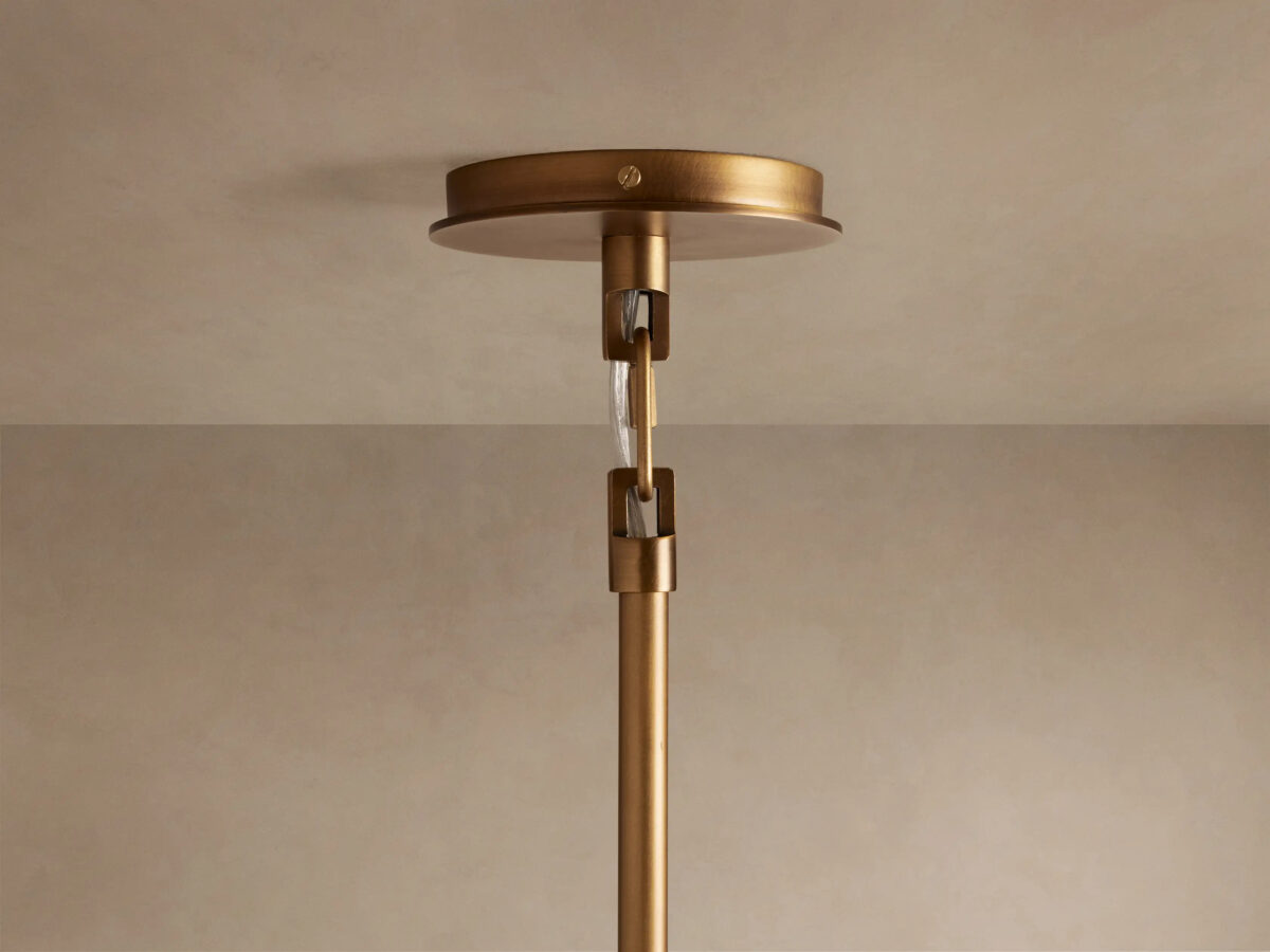 GV Adria Iron Chandelier with Flax Fabric Shades - Image 4