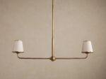 GV Adria Iron Chandelier with Flax Fabric Shades - Image 2