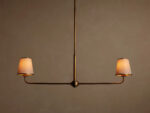 GV Adria Iron Chandelier with Flax Fabric Shades