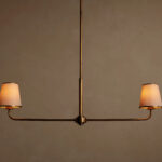 GV Adria Iron Chandelier with Flax Fabric Shades