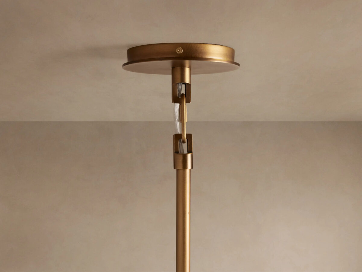GV Adria Iron Chandelier with Flax Fabric Shades - Image 8