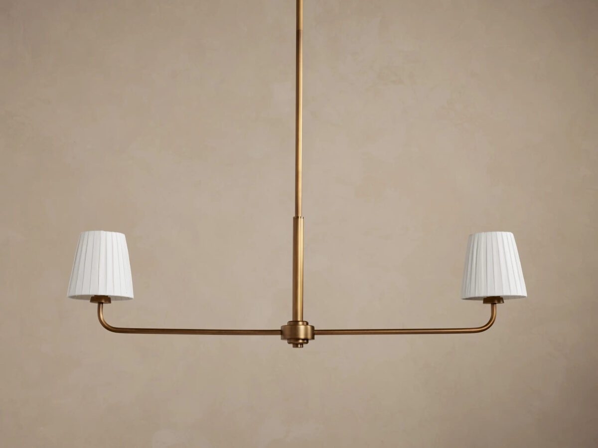GV Adria Iron Chandelier with Flax Fabric Shades - Image 6