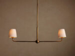 GV Adria Iron Chandelier with Flax Fabric Shades - Image 5