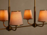GV Iron Linear Chandelier with Pleated White Shades - Image 7