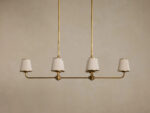 GV Iron Linear Chandelier with Pleated White Shades - Image 6