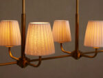 GV Iron Linear Chandelier with Pleated White Shades - Image 3