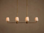 GV Iron Linear Chandelier with Pleated White Shades