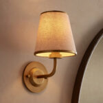 GV Iron Wall Sconce with Flax Fabric Shade