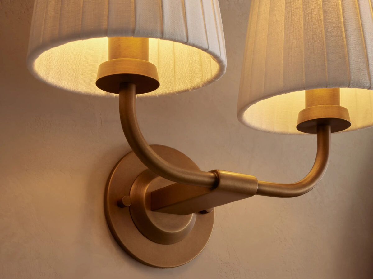 GV Iron Wall Sconce Adria Double Pleated White - Image 3