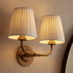 GV Iron Wall Sconce Adria Double Pleated White