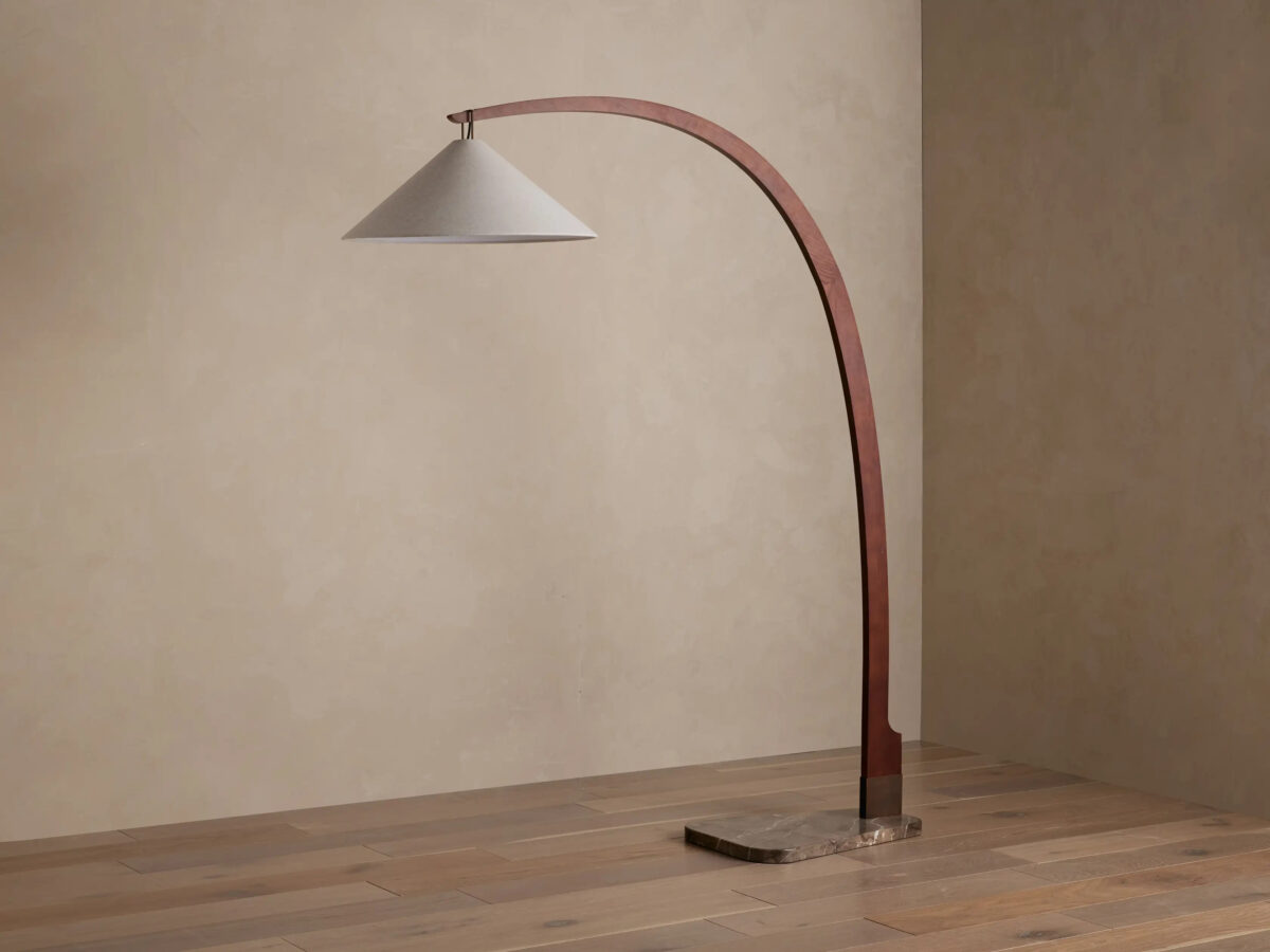 GV Monviso Wood Arc Floor Lamp - Image 2