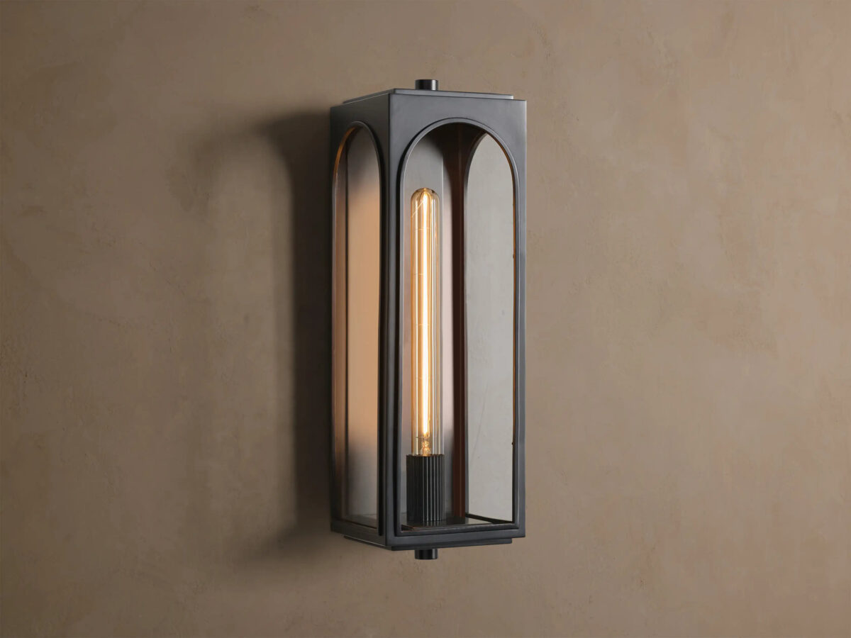 GV Palladian Brass Outdoor Sconce with Arched Glass - Image 13