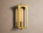GV Palladian Brass Outdoor Sconce with Arched Glass - Image 2