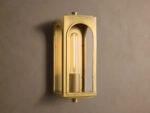 GV Palladian Brass Outdoor Sconce with Arched Glass