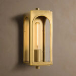 GV Palladian Brass Outdoor Sconce with Arched Glass