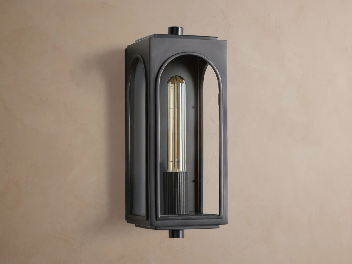 GV Palladian Brass Outdoor Sconce with Arched Glass - Image 11