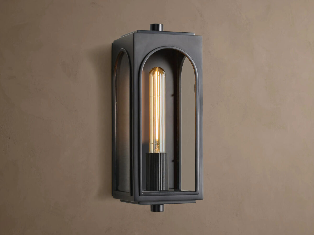 GV Palladian Brass Outdoor Sconce with Arched Glass - Image 10