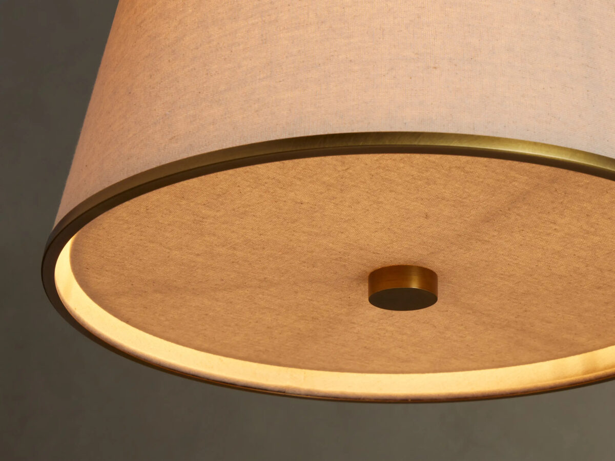 GV Fabric Cone Pendant Light in Flax - Image 3