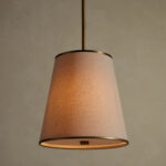 GV Fabric Cone Pendant Light in Flax