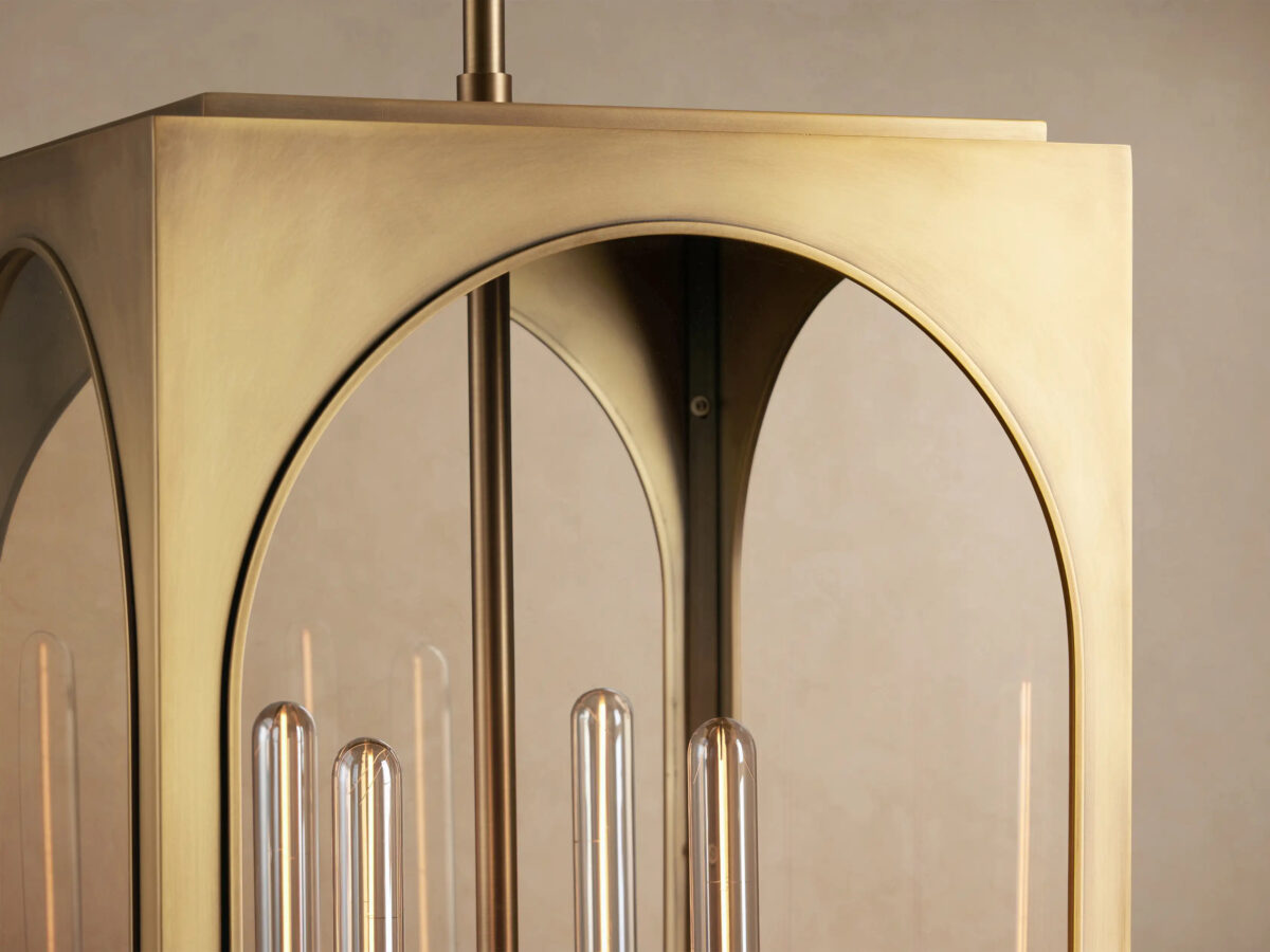 GV Palladian Brass Pendant Light 28 Inch Outdoor Lantern - Image 7