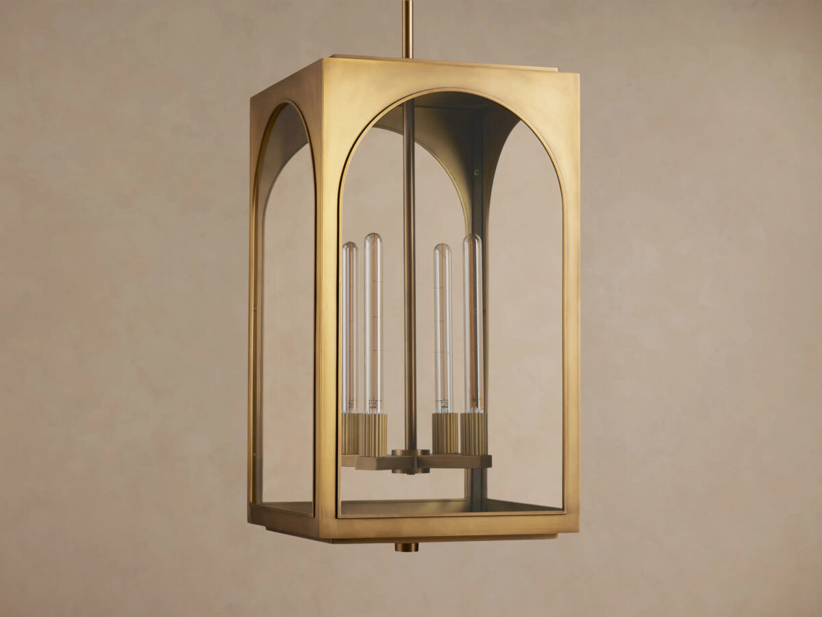 GV Palladian Brass Pendant Light 28 Inch Outdoor Lantern - Image 6