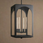 GV Palladian Brass Pendant Light 28 Inch Outdoor Lantern