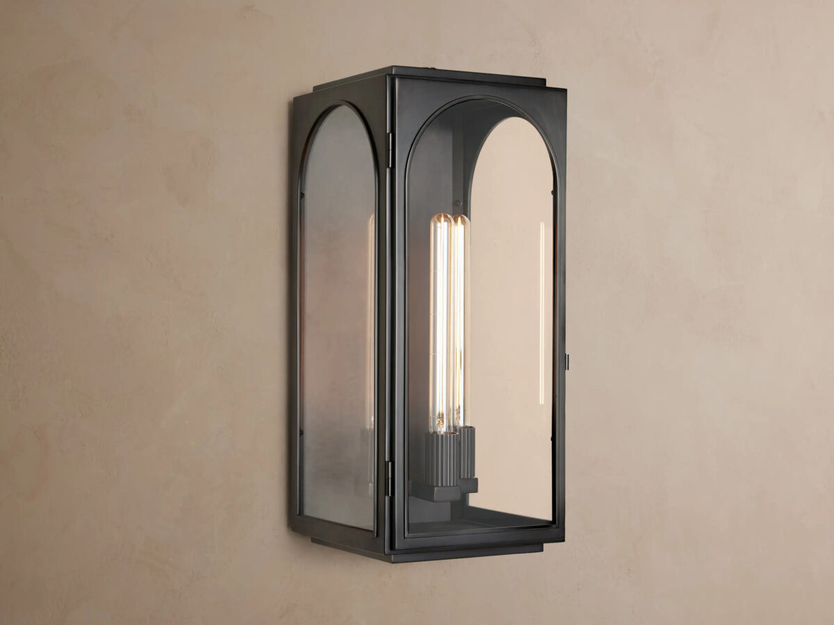 GV Palladian Brass Outdoor Sconce with Arched Glass - Image 17