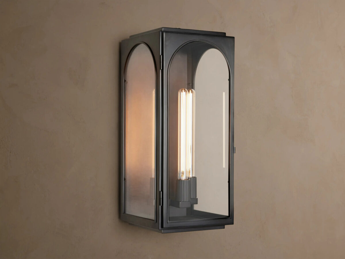GV Palladian Brass Outdoor Sconce with Arched Glass - Image 16