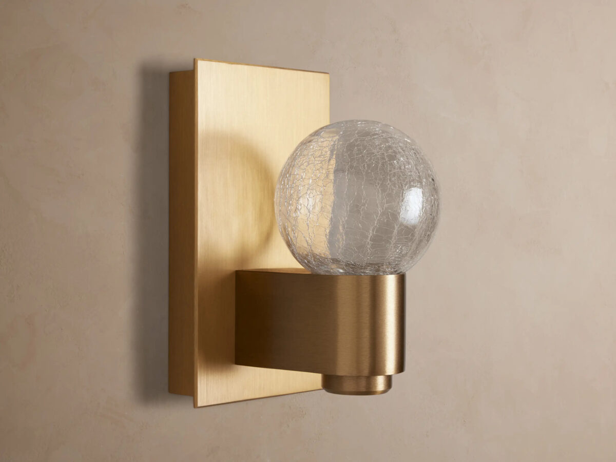 GV Casen Matte Opal Brass Glass Sconce - Image 5
