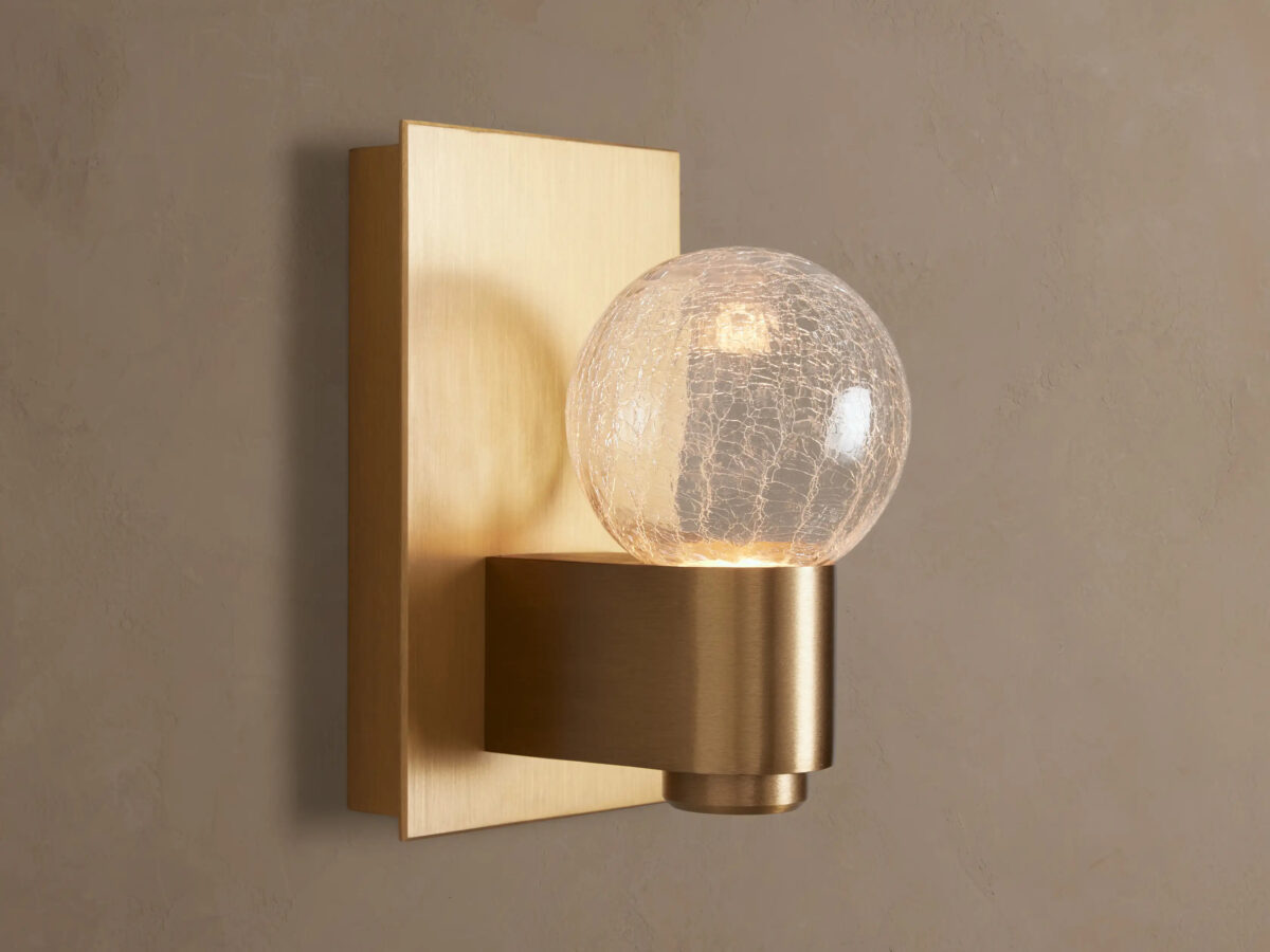 GV Casen Matte Opal Brass Glass Sconce - Image 4