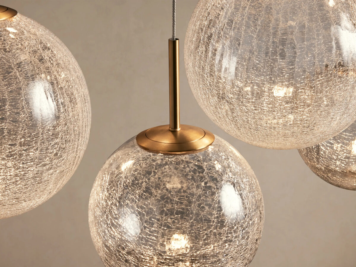 GV Glass Linear Light Casen 65 Inch Crackle Chandelier - Image 7