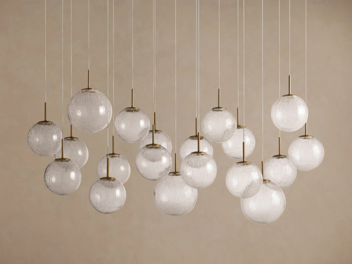 GV Glass Linear Light Casen 65 Inch Crackle Chandelier - Image 2