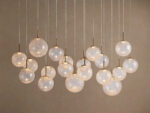 GV Glass Linear Light Casen 65 Inch Crackle Chandelier