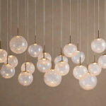GV Glass Linear Light Casen 65 Inch Crackle Chandelier