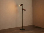 GV Decan Bronze Floor Lamp with Walnut Accents