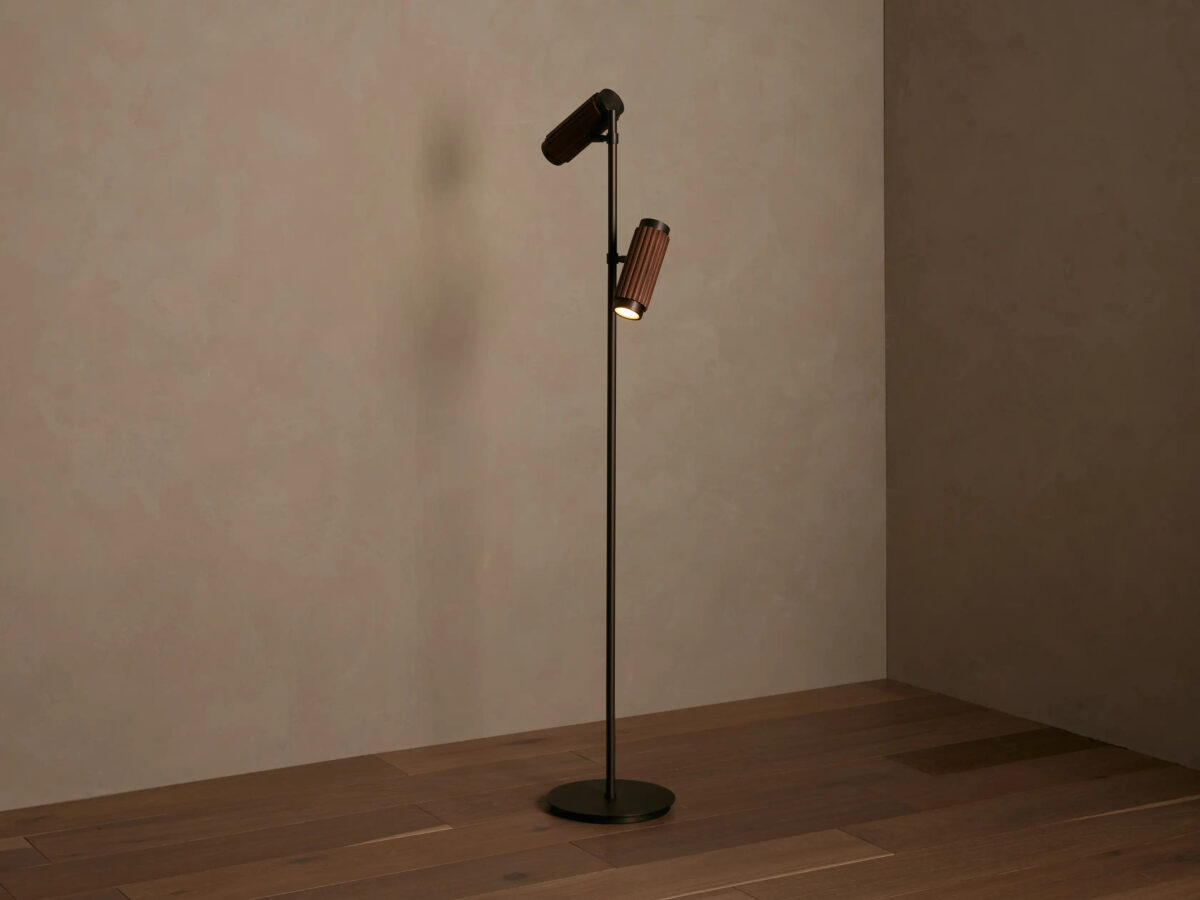 GV Decan Bronze Floor Lamp with Walnut Accents - Image 4