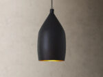 GV Iron Cone Pendant 14 Inch Black and Brass - Image 4