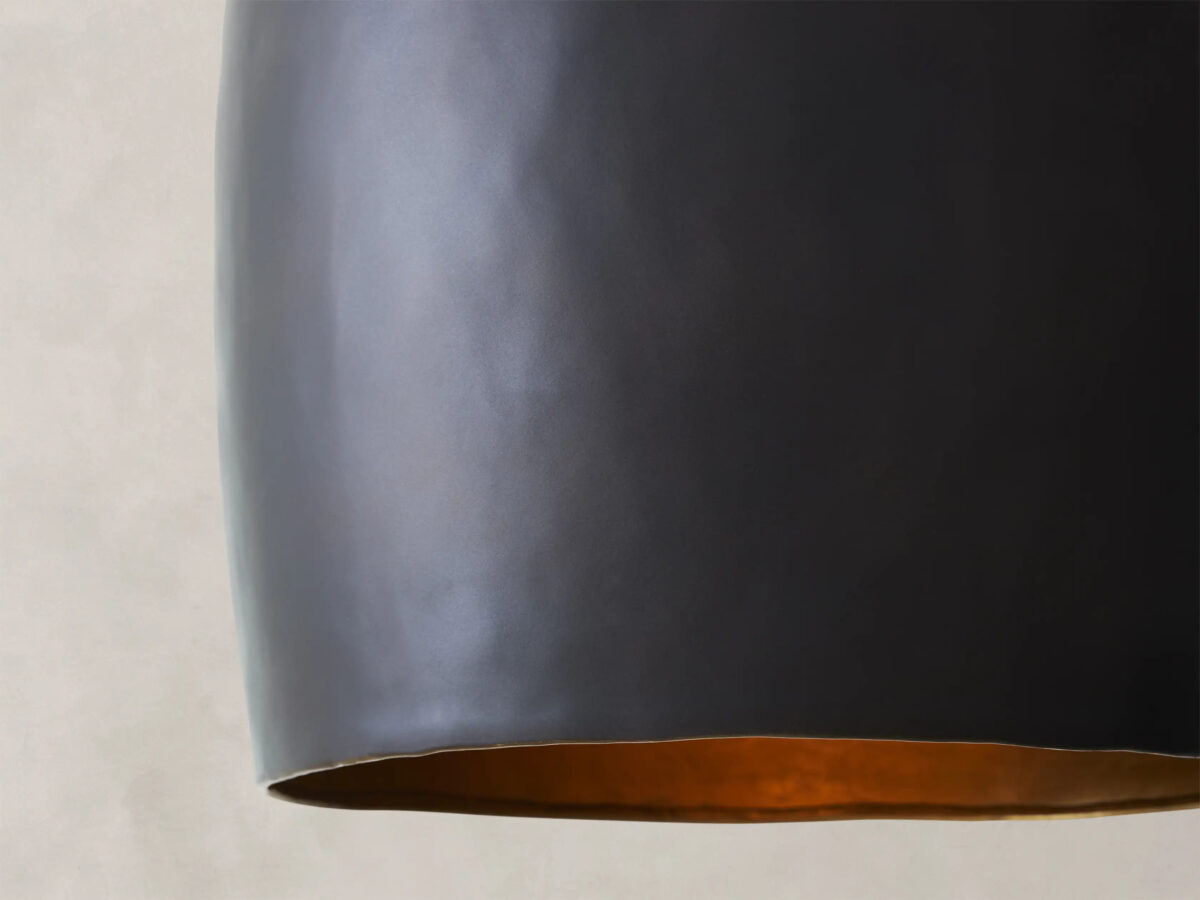 GV Iron Cone Pendant 14 Inch Black and Brass - Image 3