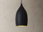 GV Iron Cone Pendant 14 Inch Black and Brass