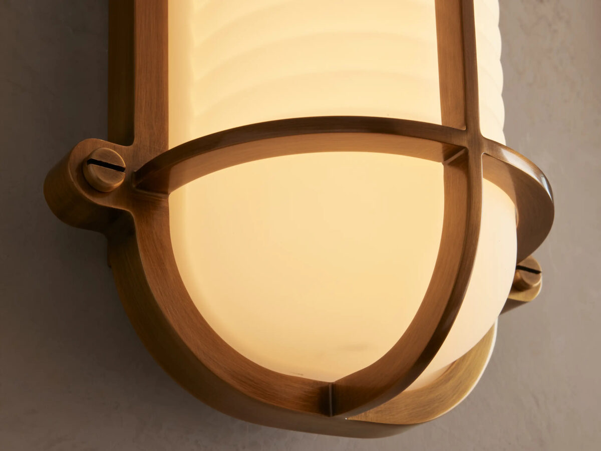 GV Solomon Brass Outdoor Sconce with Milk Glass LED - Image 3