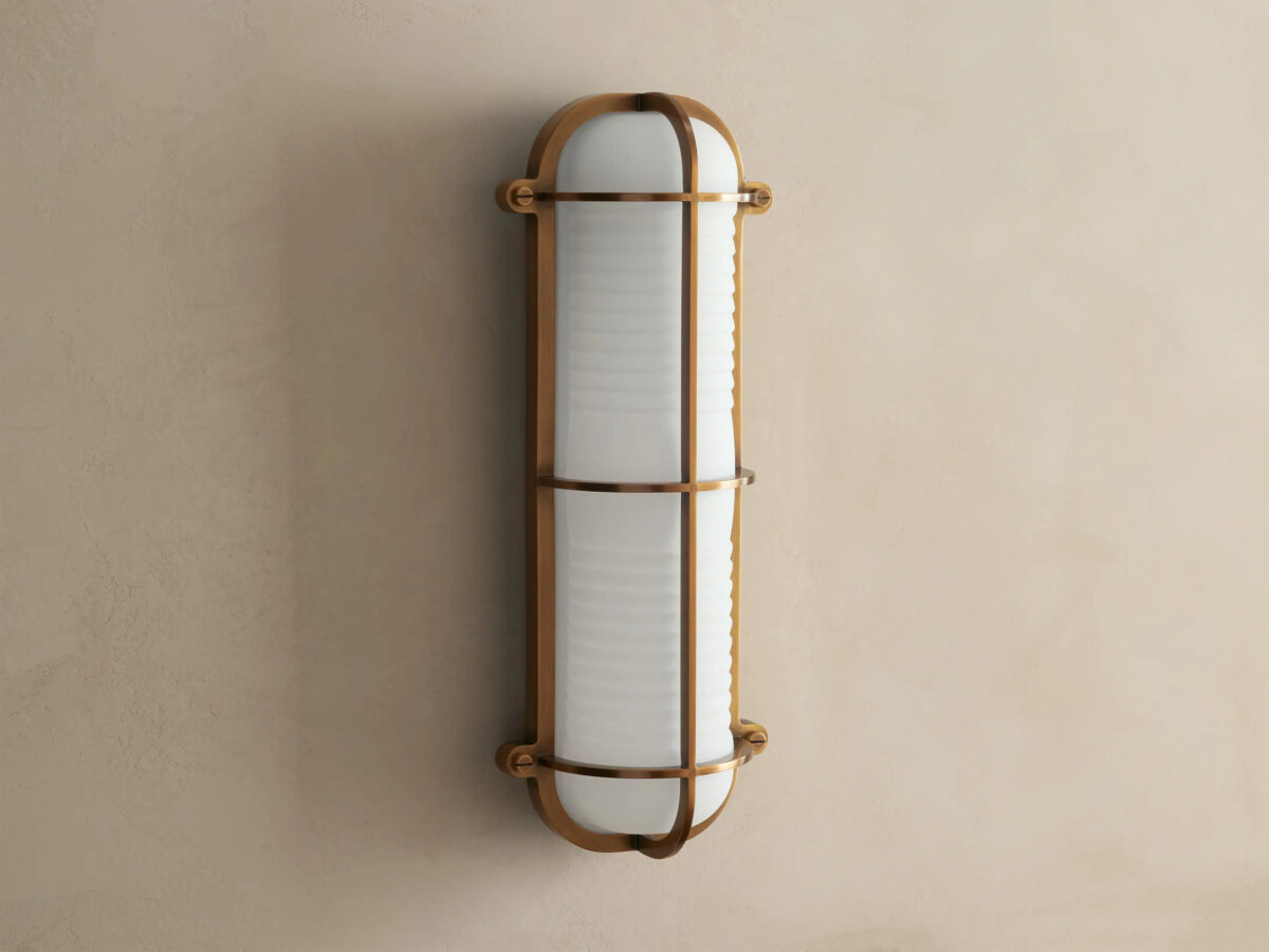 GV Solomon Brass Outdoor Sconce with Milk Glass LED - Image 2